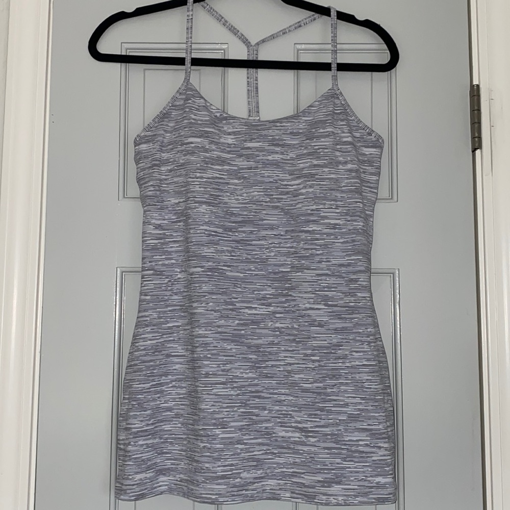 lululemon athletica gray and black top